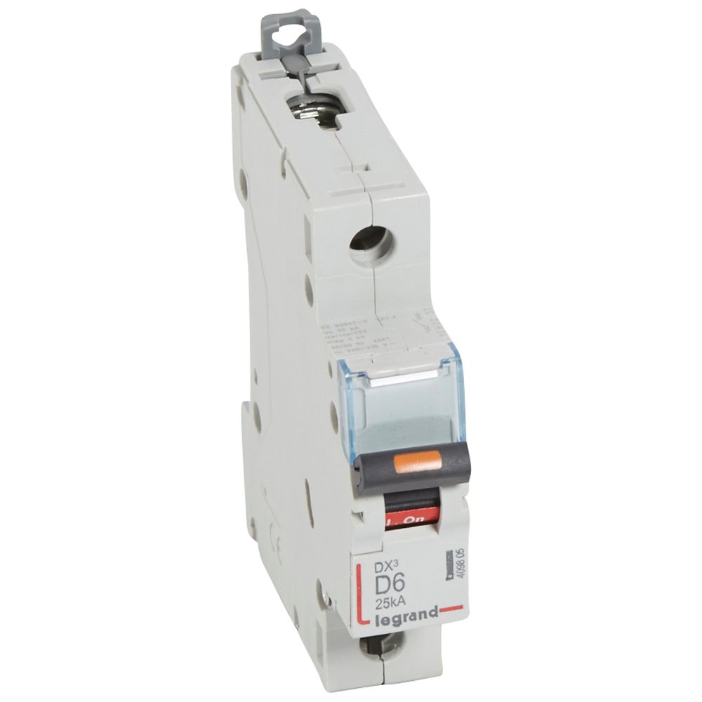 LEGRAND 409805, DX³ MCB, 1P, 6 A, 25 kA, D Curve, 230/400 V