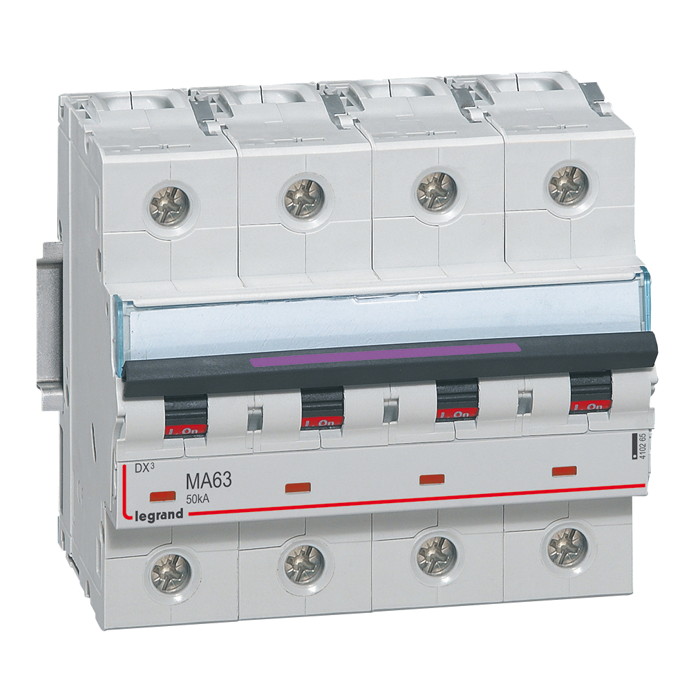 LEGRAND 410265, Disjunctor Magnetic simplu DX³, mA, 4P, 63 A, 50 kA, Curbă MA, 6M