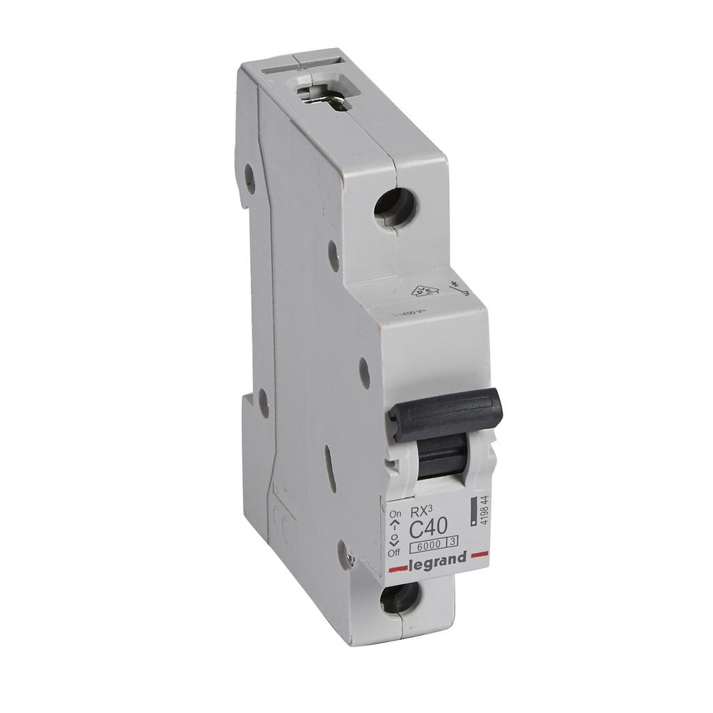 LEGRAND 419844, MCB RX³ 6000, 1P, 230/400 V, 40 A, C Curve, Comb Busbar Compatible