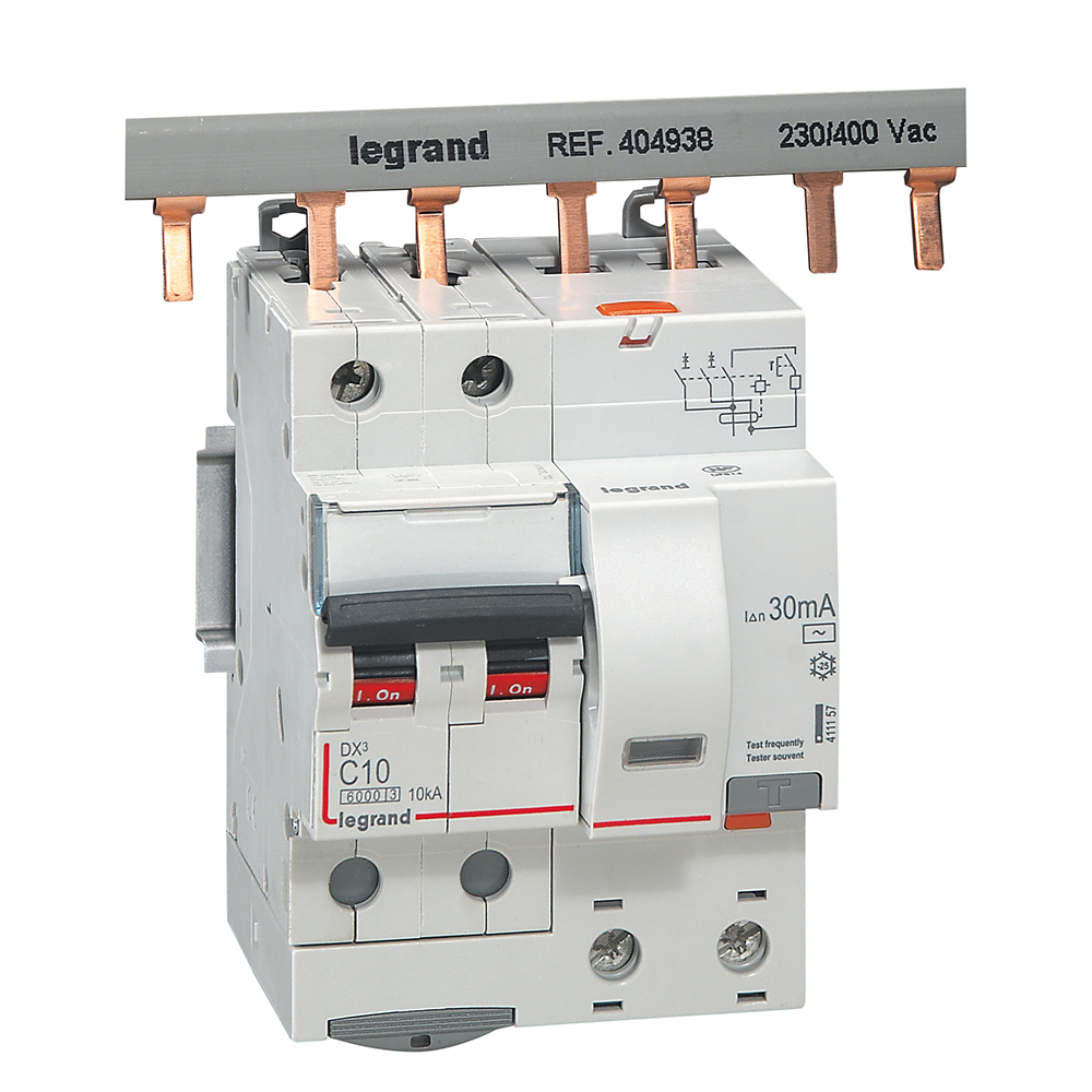 LEGRAND 411157, Disjunctor diferential, DX³ 6000 -10 kA -2P-230 V -10 A -30 mA, tip AC