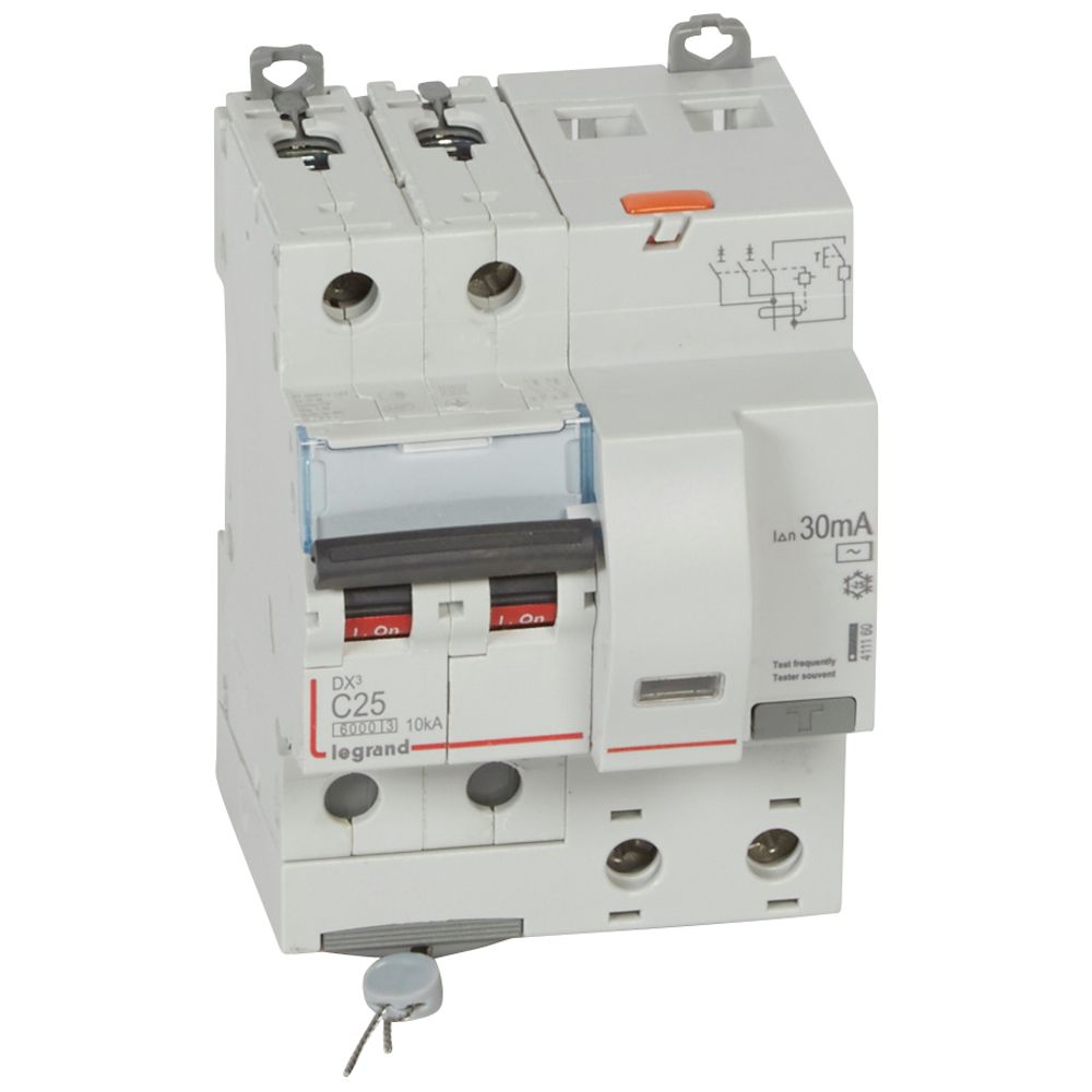 LEGRAND 411160, Disjunctor diferential, DX³ 6000 -10 kA -2P-230 V -25 A -30 mA, tip AC