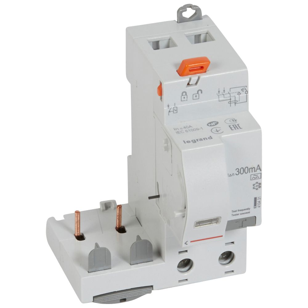LEGRAND 410431, Differential Block, 2P, 230 V, 40 A, 300 mA, Type A, 1 DX³ Module