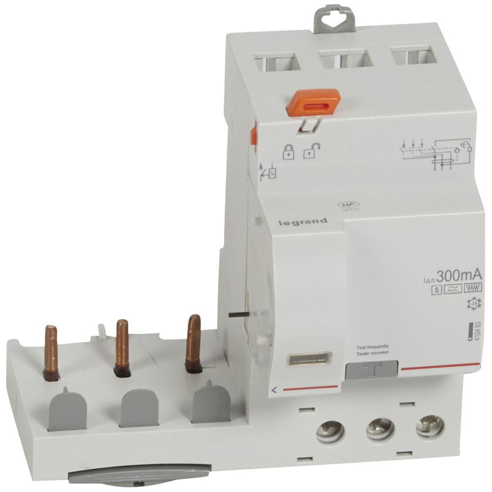 LEGRAND 410493, Bloc dif. adaptare DX³-șurub-3P-400 V-63 de tip A Hpi-300 mA selectare disjunctor 1 modul/pol