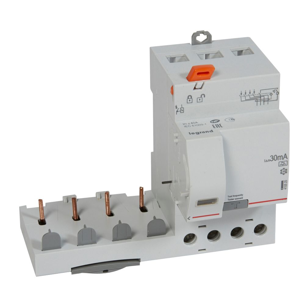 LEGRAND 410525, Bloc diferential, 4P, 400 V, 40 A, 30 mA, tip AC, pentru 1 modul DX³