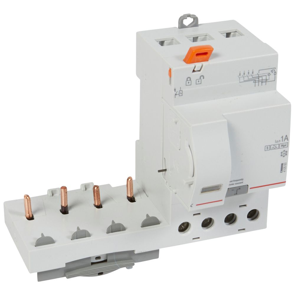 LEGRAND 410560, Differential Block Adapted DX³-screw, 4P, 400 V, 63 A, Type Hpi, 1000 mA Selective, Breaker 1 Module/Pole