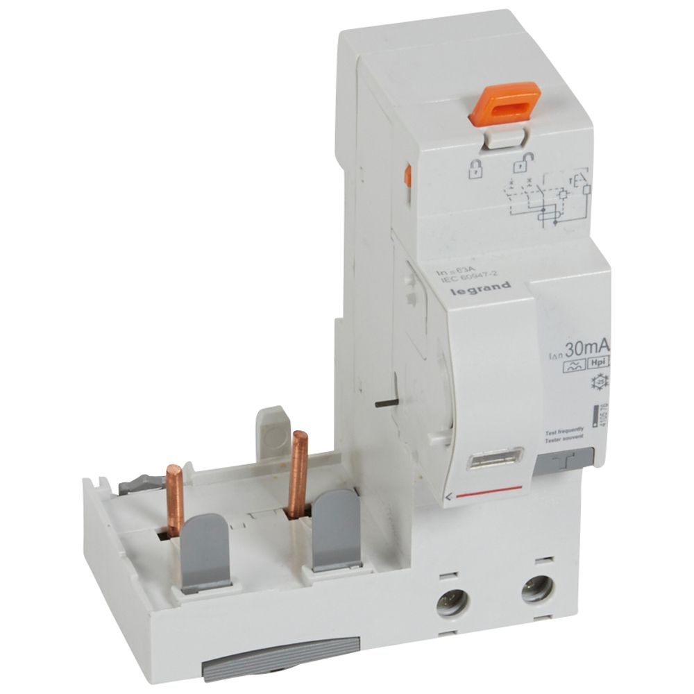 LEGRAND 410576, Differential Block, 2P, 230 V, 63 A, 30 mA, Type Hpi, for DX³ 1.5 Module/Pole Breakers