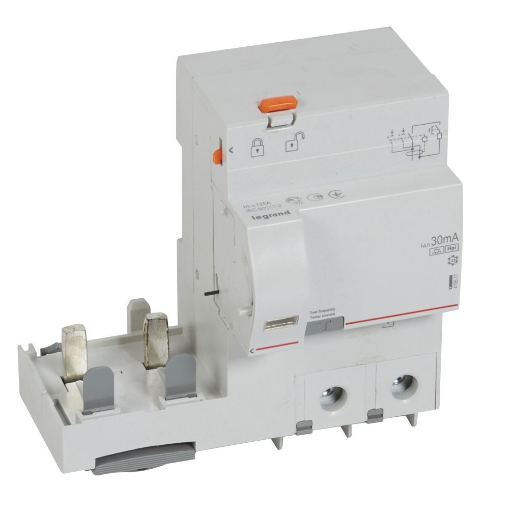 LEGRAND 410577, Differential Block, 2P, 230 V, 125 A, 30 mA, Type Hpi, for DX³ 1.5 Module/Pole Breakers