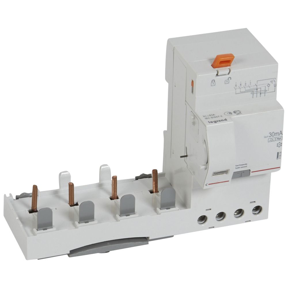 LEGRAND 410636, Differential Block, 4P, 400 V, 63 A, 30 mA, Type Hpi, for DX³ 1.5 Module/Pole Breakers