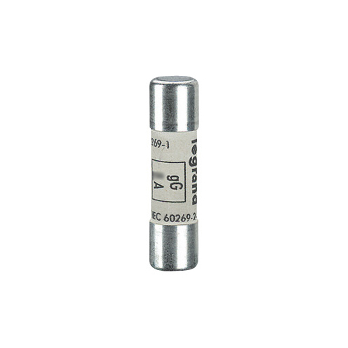 LEGRAND 013308, Cartuș fuzibil cilindric tip gG 10 x 38, 8 A, Fără indicator