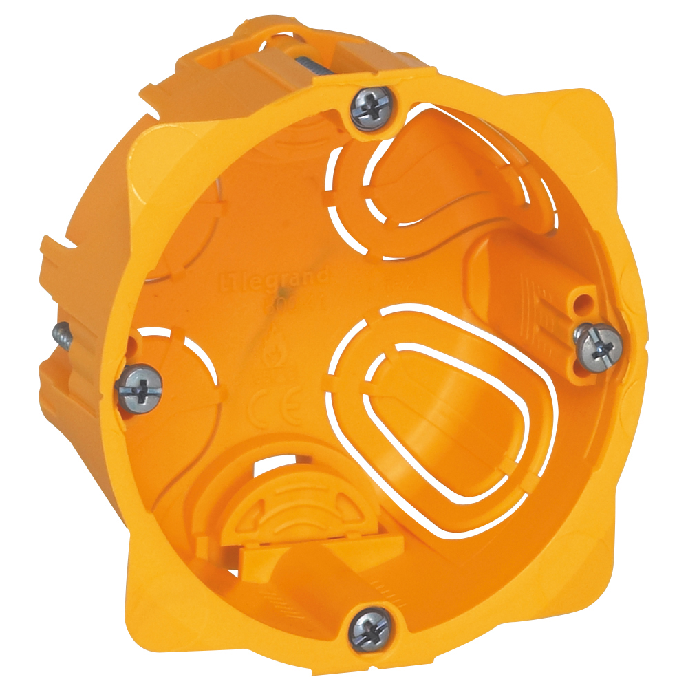 BTICINO 080041, Batibox Flush‑Mount Box, 1 Gang or 2 Modules, 40 mm Depth, Plasterboard