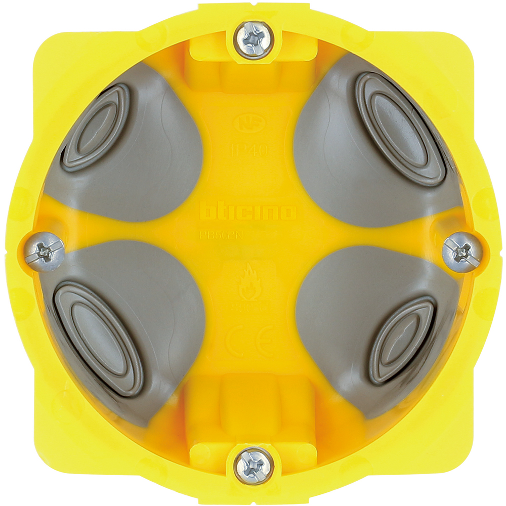 BTICINO PB502N, Doză aparataj standard italian Bticino, Gips-carton, 2 module, Adâncime 50 mm, Montaj îngropat