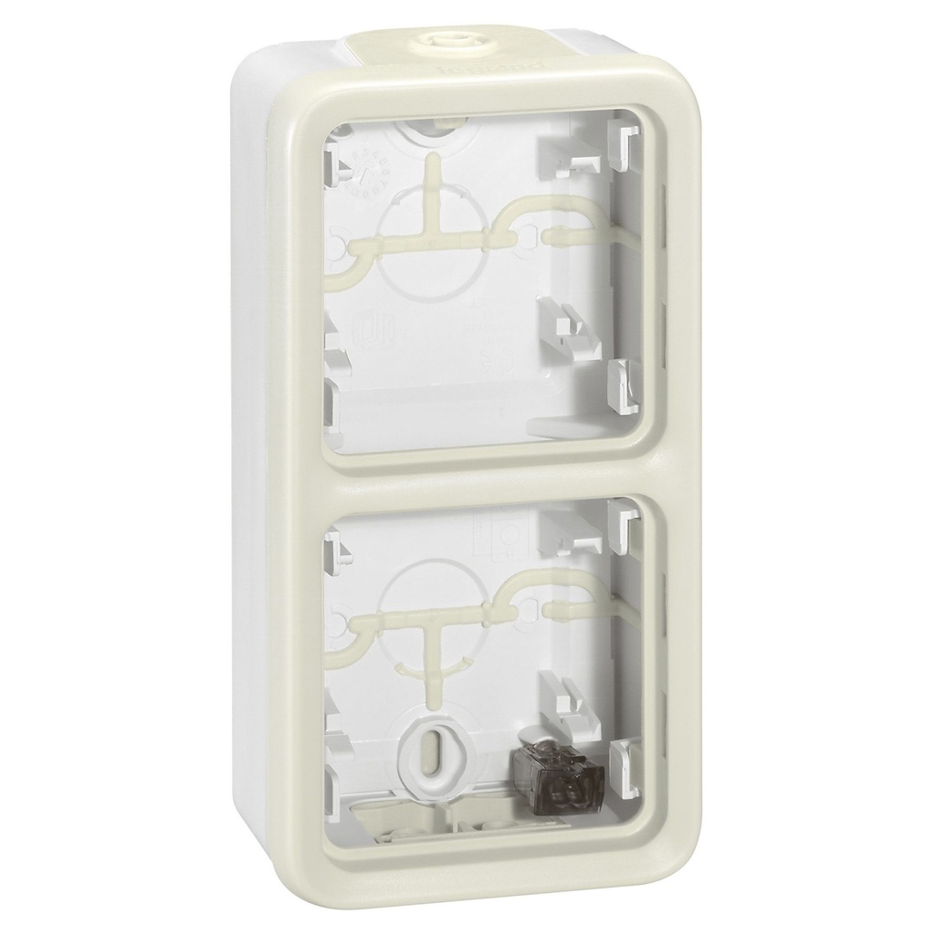 LEGRAND 069691, Plexo IP55 Surface Box, 2 Entries, Elastic Gaskets, White, Vertical Mounting