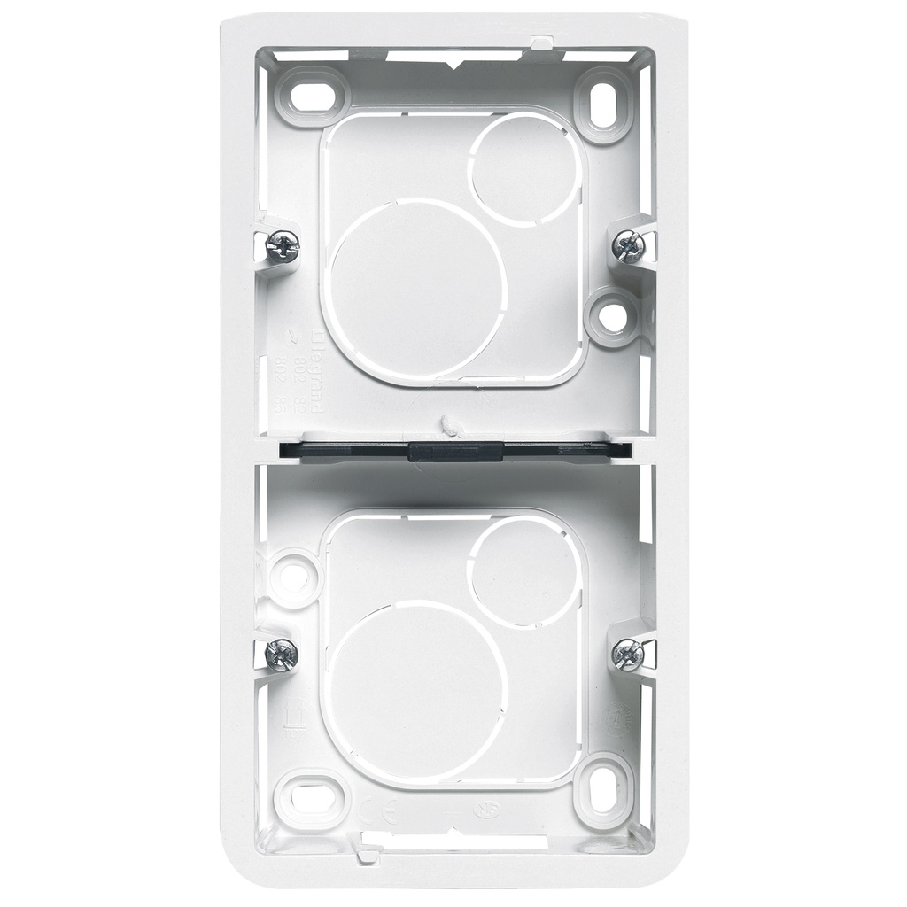LEGRAND 080282, Mosaic Surface Box, 5 Modules or 2×2 Vertical Modules, 40 mm Depth