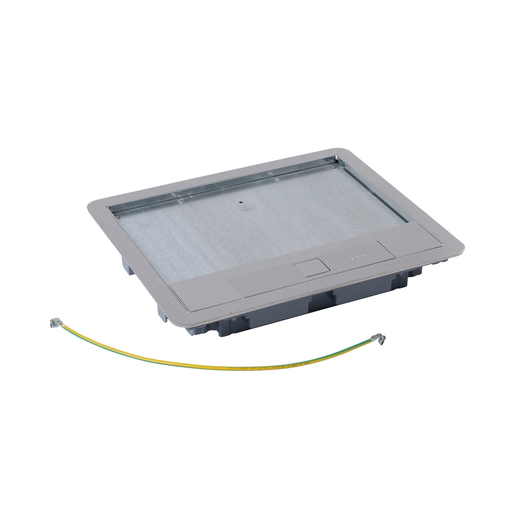 LEGRAND 088004, Stainless Steel Frame and Lid for Standard Floor Box, 12/18 Modules