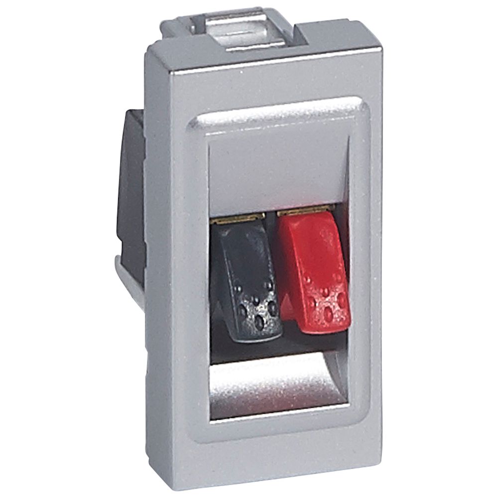 LEGRAND 079250, Speaker Audio Socket, 4 mm² Terminals, Aluminium, 1 Module