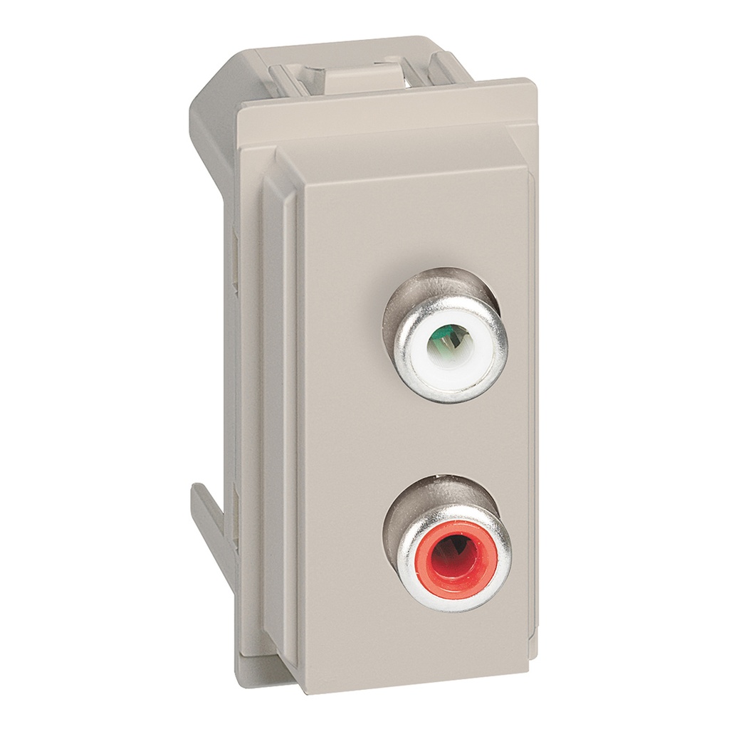 BTICINO KM4269R, L.Now Double RCA Module, Sand