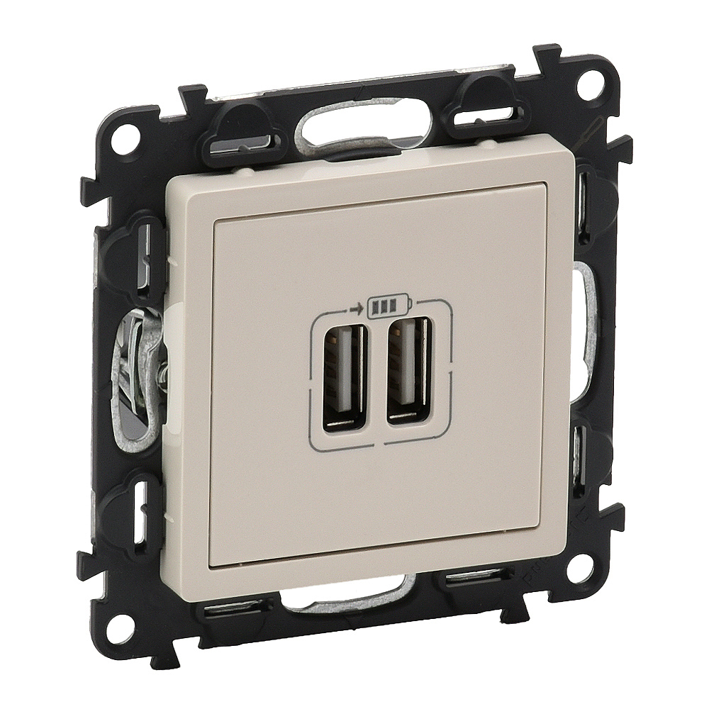 LEGRAND 753212, Încărcător USB dublu Tip A+A Valena Life, 3A, 15W, Ivoar
