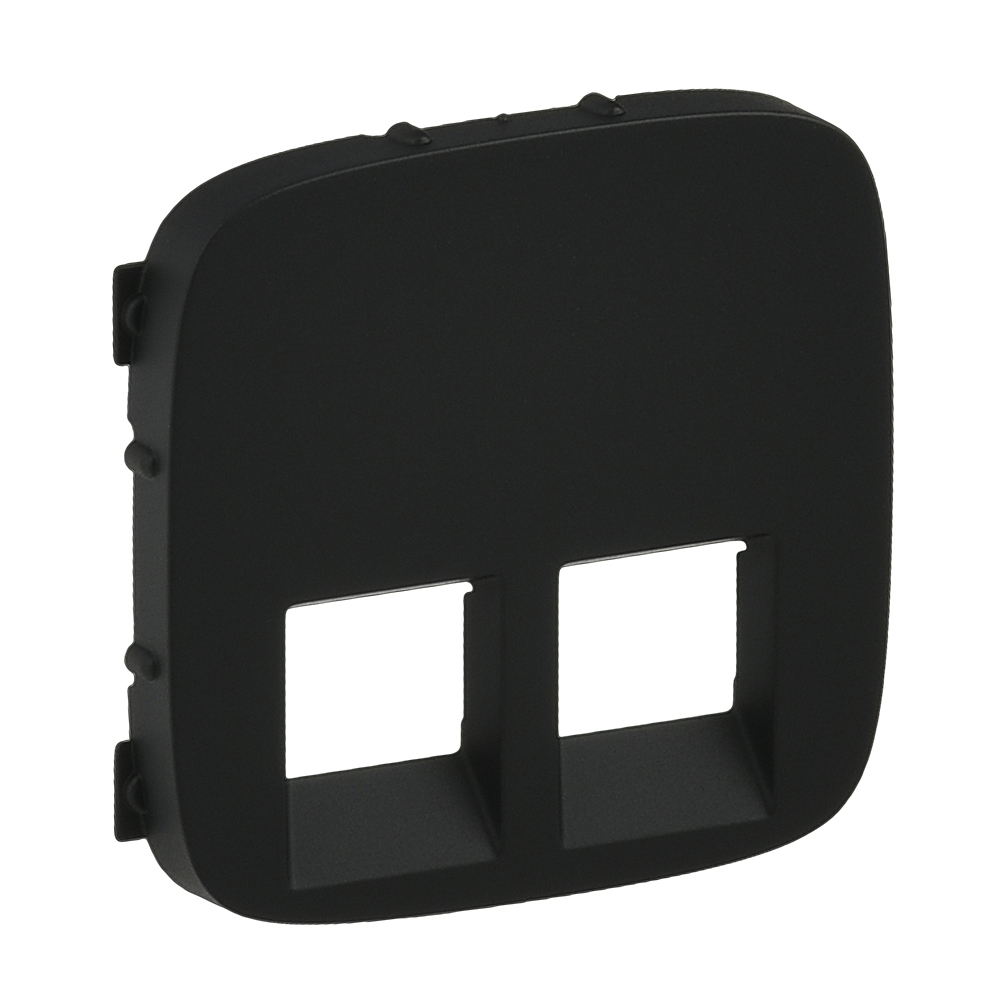 LEGRAND 755428, Double RJ45/RJ11 Socket Cover Valena Allure, Black