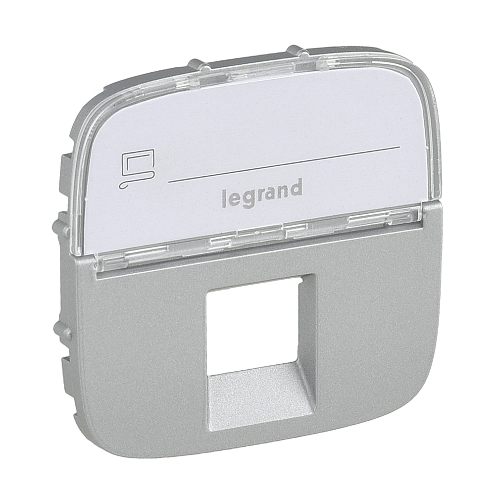LEGRAND 755477, Capac priză RJ45/RJ11/RJ12 cu etichetă Valena Allure, Aluminiu