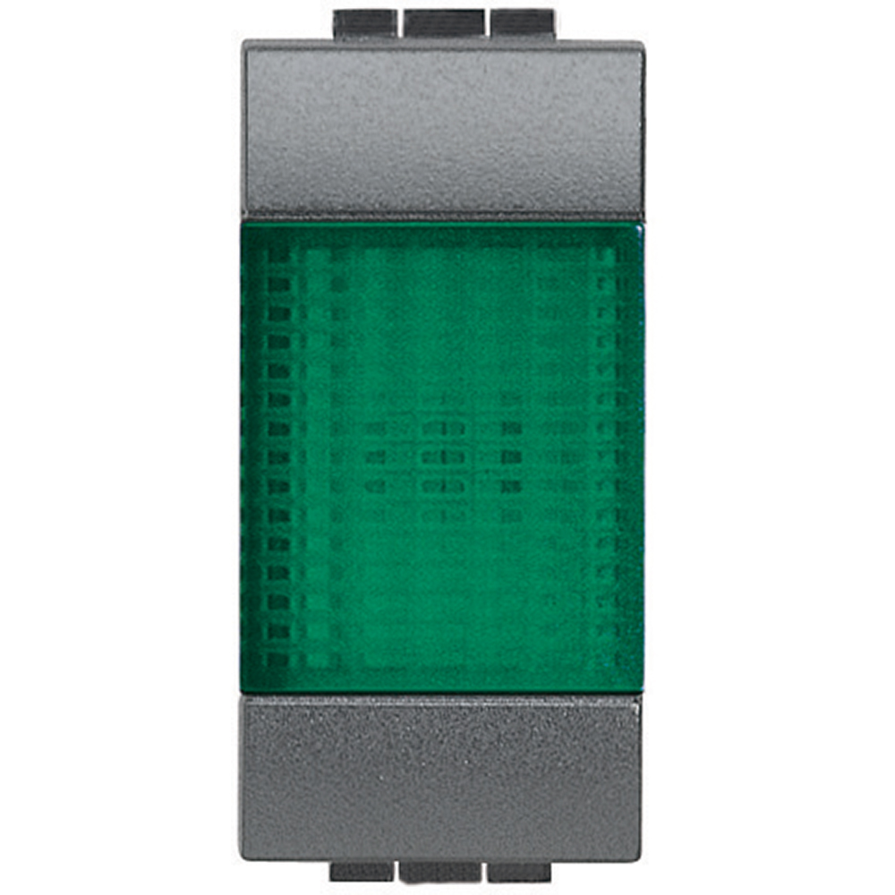 BTICINO L4371V, Martor luminos living light, Difuzor Verde, Antracit, 1 modul