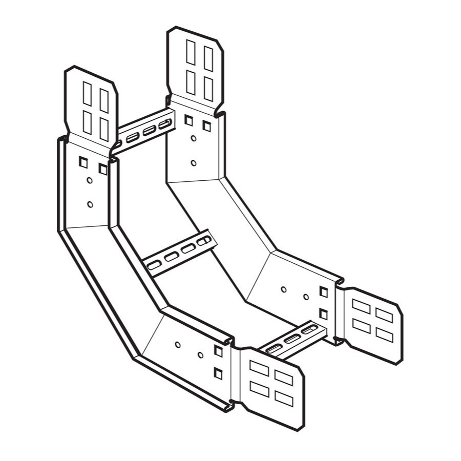 LEGRAND EIR45090300G, Scară de Cablu Swifts Extra Greu 450 mm, Ridicare Interioară 90° Rază 300 mm HDG