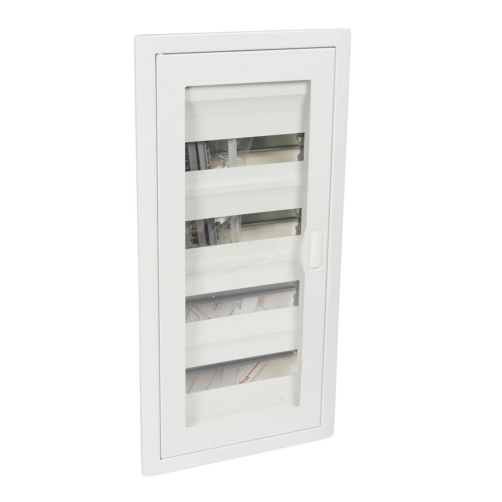 LEGRAND 001454, Flush-Mounting Cabinet Nedbox, Transparent Door, 4 Rows, 48+8 Modules