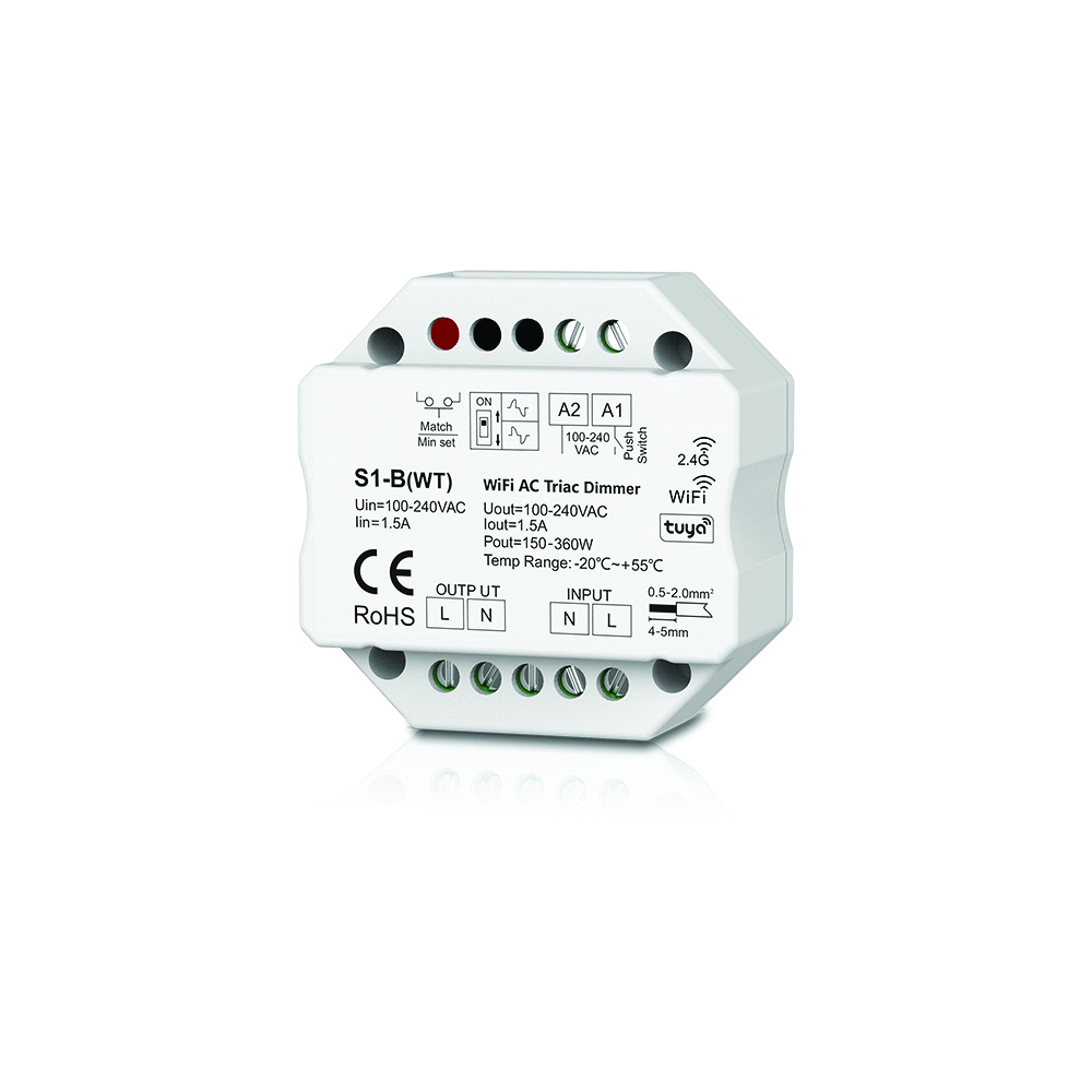 ELMARK 195125, 1-Channel Tuya & RF TRIAC Dimmer