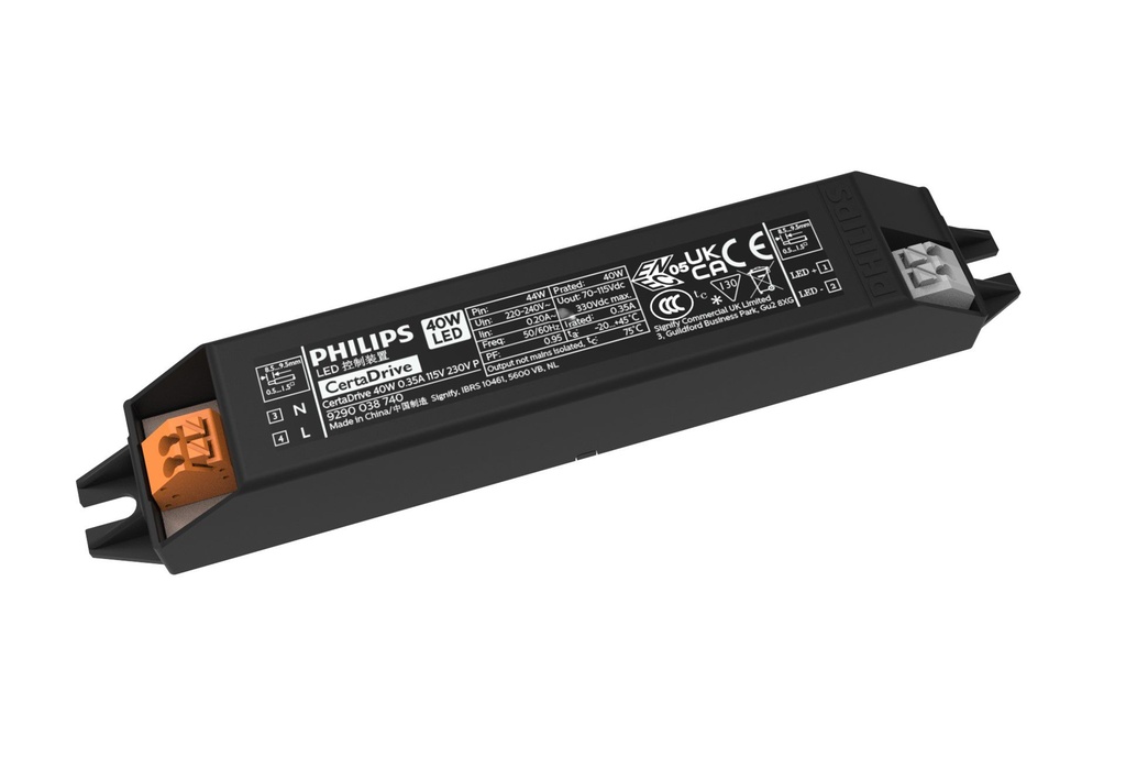 PHILIPS 929003874080, CertaDrive LED Driver 40W (0.35A, 115V, 230V)