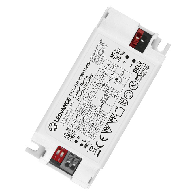 LEDVANCE 4058075239753, LED Driver DS-PFM 20W (500mA, 220-240V)