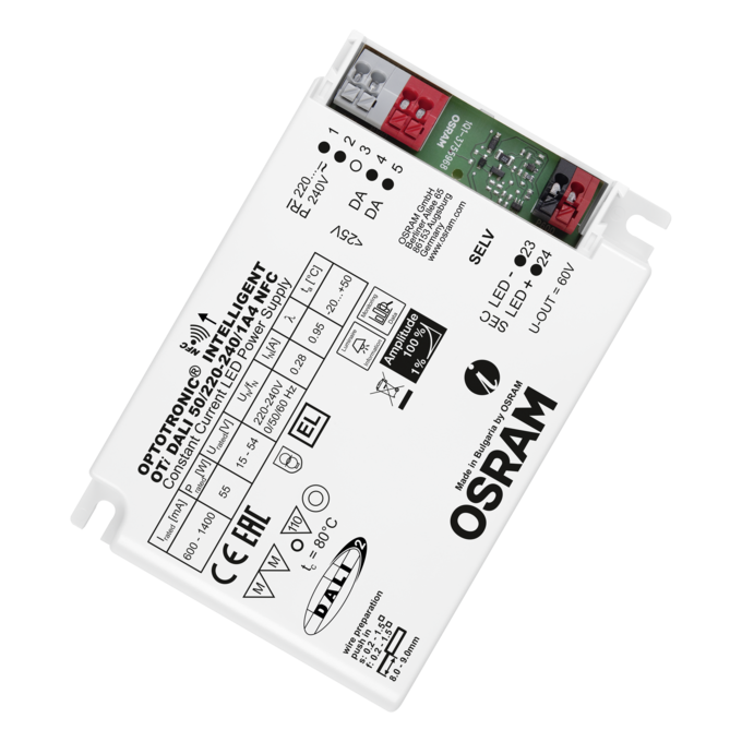 OSRAM 4062172061889, OTi DALI LED Driver 50W (1.4A, NFC, 220-240V)