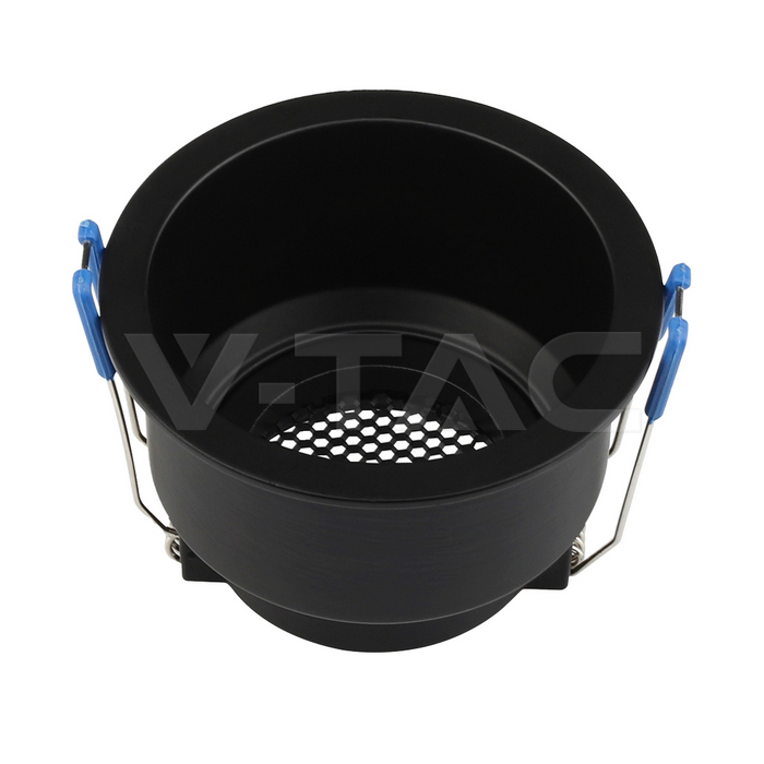 V-TAC 23762, Suport GU10 Rotund Anti-Orbire Aluminiu, Negru Tip Fagure