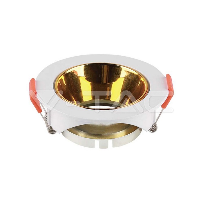 V-TAC 6648, GU10 Holder Round White Frame Gold Reflector