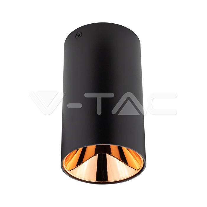 V-TAC 8997, Suport GU10 Rotund Negru Rose Gold