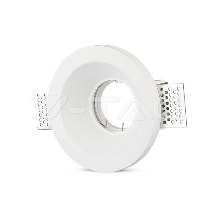 V-TAC 3640, Carcasă GU10 Rotundă Gips Alb