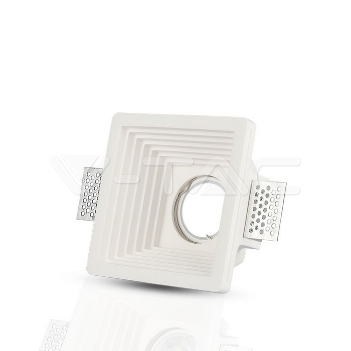 V-TAC 3151, GU10 Gypsum Fitting Square White Recessed