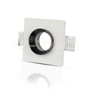 V-TAC 3148, GU10 Gypsum Fitting Square White Recessed Black Detail
