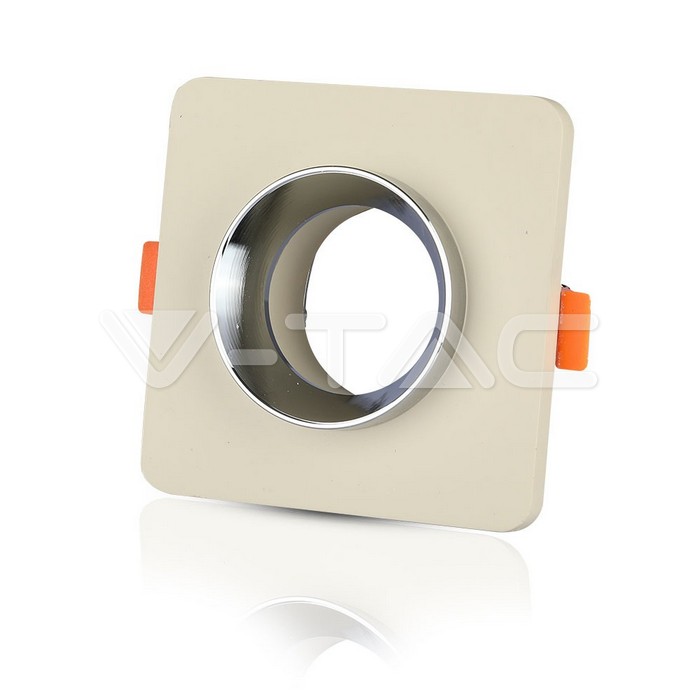 V-TAC 3122, GU10 Concrete Metal Holder White Square Chrome