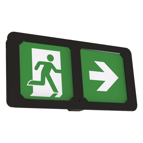 ANSELL LIGHTING AADLSE/BLK, Adler Exit Box Maintained / Non-Maintained Black