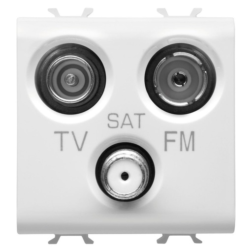 [PTG033.00036] GEWISS GW10382, Priză TV-FM-SAT, Directă, 2 module, Alb lucios, Chorusmart