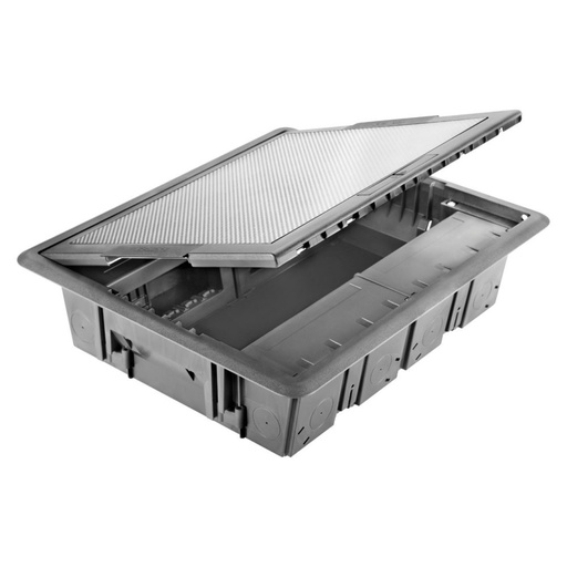[PTG011.00007] GEWISS GW24612, Underfloor Outlet Box with Stainless Steel Cover, 20 Modules System