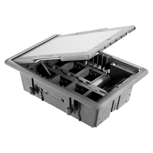 [PTG011.00008] GEWISS GW24616, Underfloor Outlet Box with Inox Cover, 16 Modules System