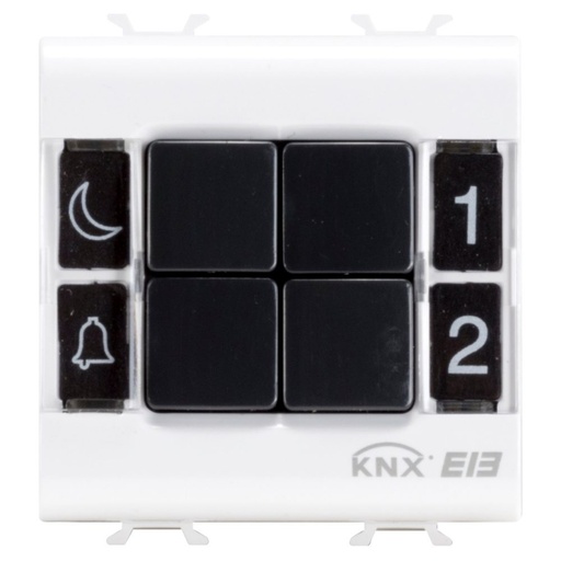 [PTG264.00925] GEWISS GW10782, Panou cu butoane, KNX, 4 canale, 2 module, Alb, Chorusmart