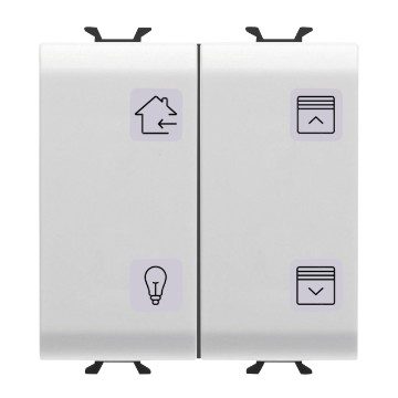 [PTG264.00930] GEWISS GW10787, Panou cu butoane cu simboluri interschimbabile, KNX, 4 canale, 2 module, Alb, Chorusmart
