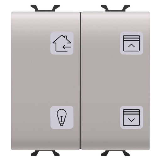 [PTG264.00967] GEWISS GW13787, Push-button Panel with Interchangeable Symbols, Knx, 4 Channels, 2 Modules, Natural Beige, Chorusmart 