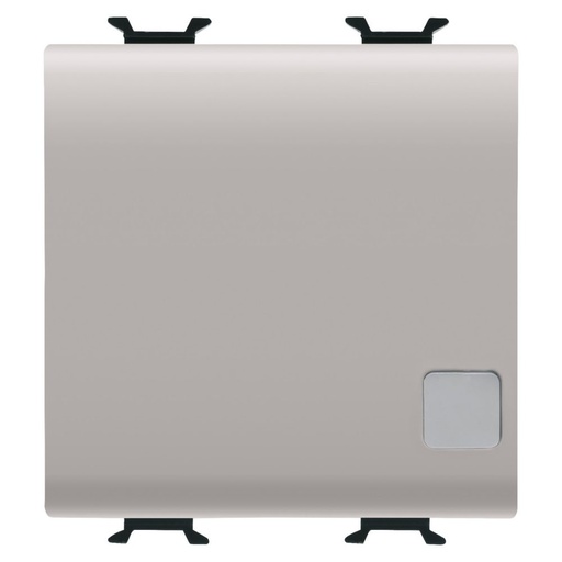 [PTG264.00977] GEWISS GW13918, Buton electronic soft-click, Iluminat din spate, Cu lentilă rep.neutral, Pentru bus cont.interf., 1p no pot.-free, 2 module, N. satin bej, Chorusmart