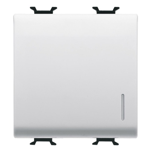 [PTG264.01018] GEWISS GW15917, Electronic Soft-click Push-button, Backlit with Diffuser, for Bus Contacts Interf., 1P NO Potential-free, 2 Modules, Satin White, Chorusmart 