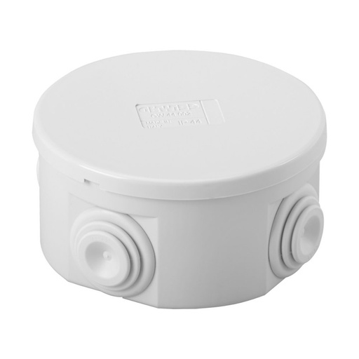 [PTG018.00003] GEWISS GW44002, Junction Box with Plain Presson Lid, IP44, Internal Dimensions Ø 80x40, Walls with Cable Glands, Grey Ral 7035