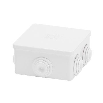 [PTG018.00004] GEWISS GW44003, Junction Box with Plain Presson Lid, IP44, Internal Dimensions 80x80x40, Walls with Cable Glands, Grey Ral 7035