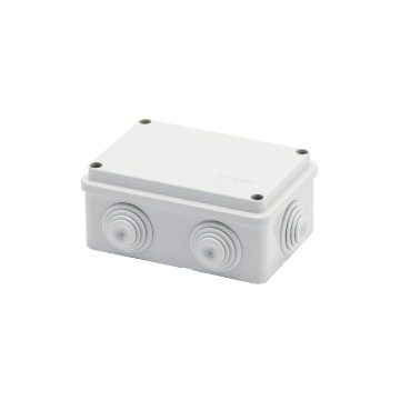 [PTG018.00022] GEWISS GW44055, Junction Box with Plain Screwed Lid, IP55, Internal Dimensions 120x80x50, Walls with Cable Glands, Gwt960ºc, Grey Ral 7035