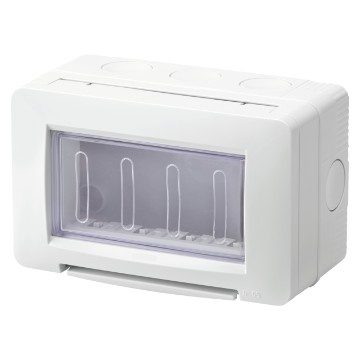 [PTG018.00289] GEWISS GW16514, Self Supporting Empty Container, Watertight IP55 4 Gang, Ral 7035 Grey, Chorusmart